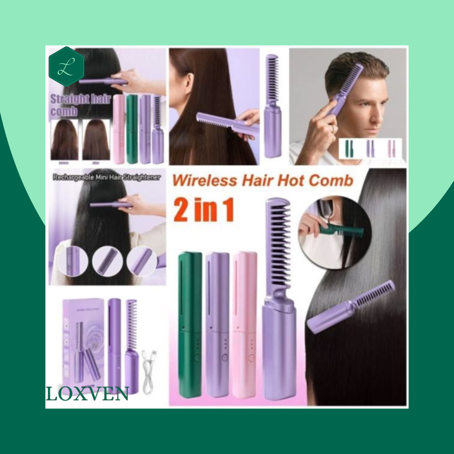 Hair Styling, Straightener & Curler Comb